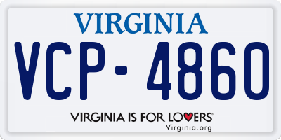 VA license plate VCP4860