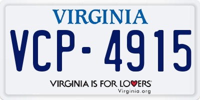 VA license plate VCP4915