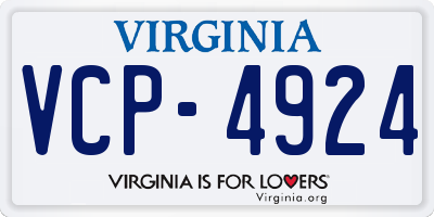 VA license plate VCP4924