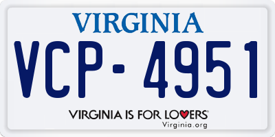 VA license plate VCP4951