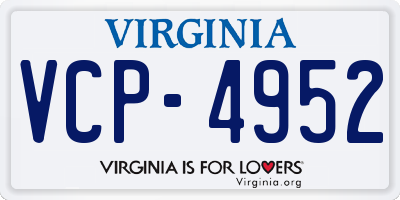 VA license plate VCP4952