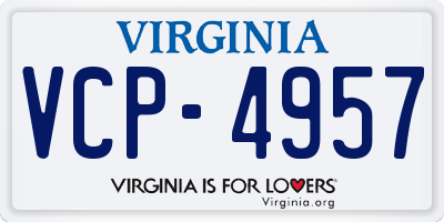 VA license plate VCP4957
