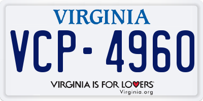 VA license plate VCP4960