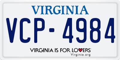 VA license plate VCP4984