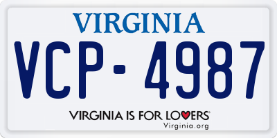VA license plate VCP4987