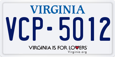 VA license plate VCP5012