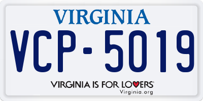VA license plate VCP5019