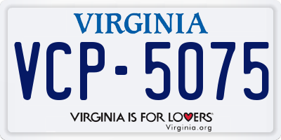 VA license plate VCP5075