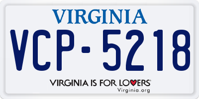 VA license plate VCP5218