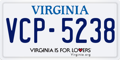 VA license plate VCP5238