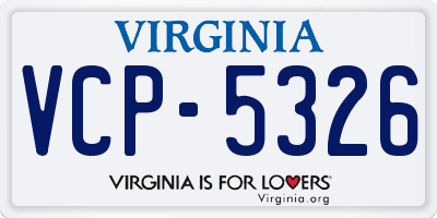 VA license plate VCP5326