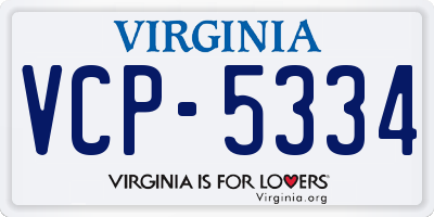 VA license plate VCP5334