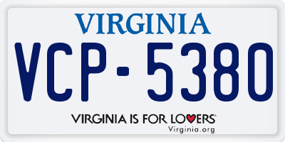 VA license plate VCP5380