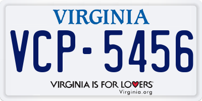 VA license plate VCP5456