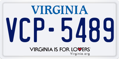 VA license plate VCP5489
