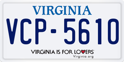 VA license plate VCP5610