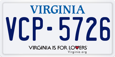 VA license plate VCP5726