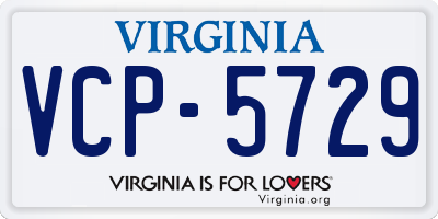 VA license plate VCP5729