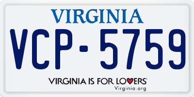 VA license plate VCP5759