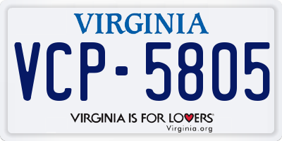 VA license plate VCP5805