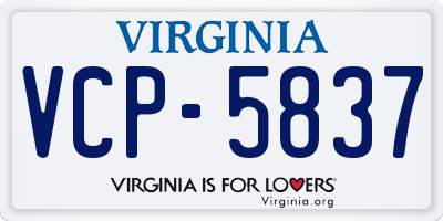 VA license plate VCP5837