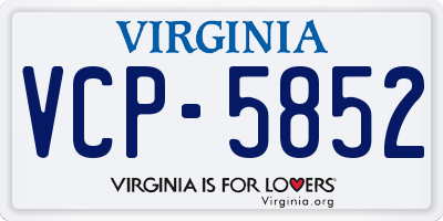 VA license plate VCP5852