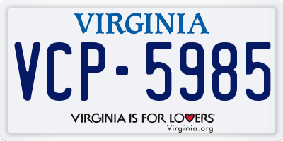 VA license plate VCP5985