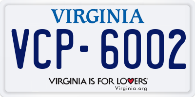 VA license plate VCP6002