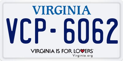 VA license plate VCP6062