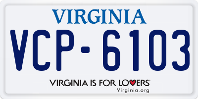 VA license plate VCP6103