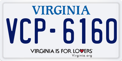 VA license plate VCP6160