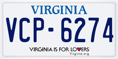 VA license plate VCP6274