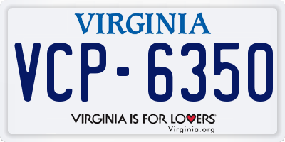 VA license plate VCP6350