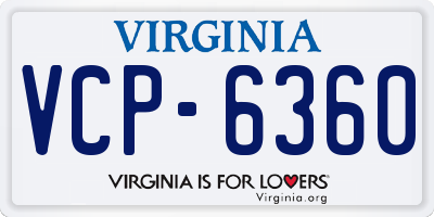 VA license plate VCP6360