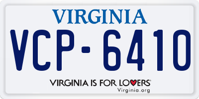 VA license plate VCP6410