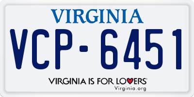 VA license plate VCP6451