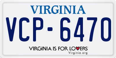 VA license plate VCP6470