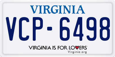 VA license plate VCP6498
