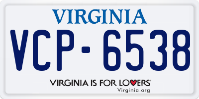 VA license plate VCP6538