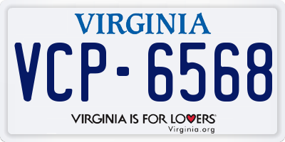 VA license plate VCP6568