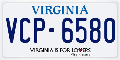 VA license plate VCP6580