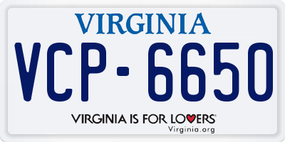 VA license plate VCP6650