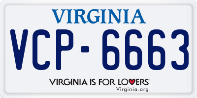 VA license plate VCP6663