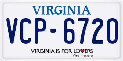 VA license plate VCP6720
