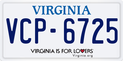 VA license plate VCP6725