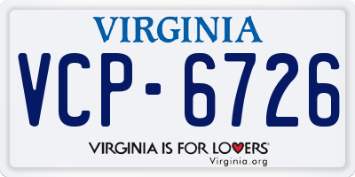VA license plate VCP6726