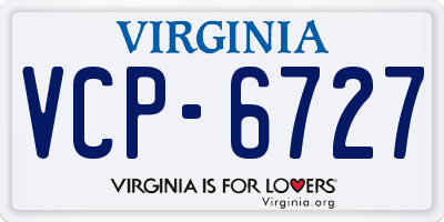 VA license plate VCP6727