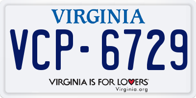 VA license plate VCP6729