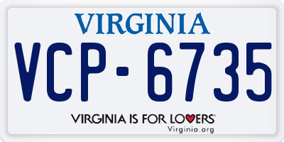 VA license plate VCP6735