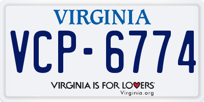 VA license plate VCP6774